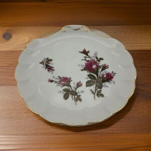 Vintage MOSS ROSE by Green China 8" Hand Painted Tea/Snack Plate Japan